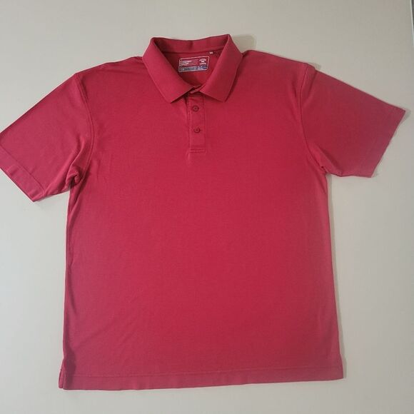 Cutter & Buck CB Drytec Solid Red Mens Short Sleeve Polo - Picture 3 of 14